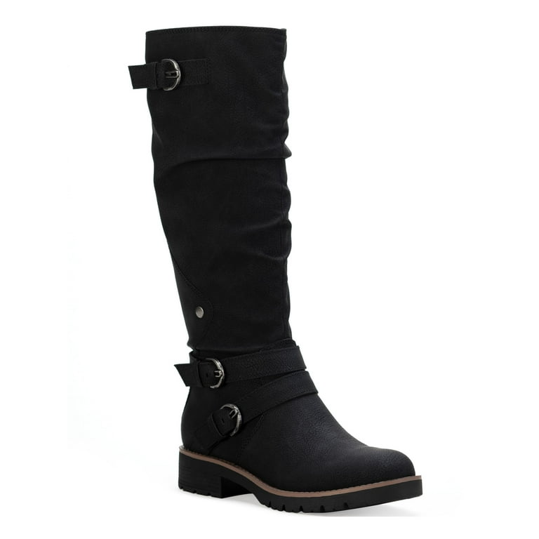 Buckle high boot on sale stretch