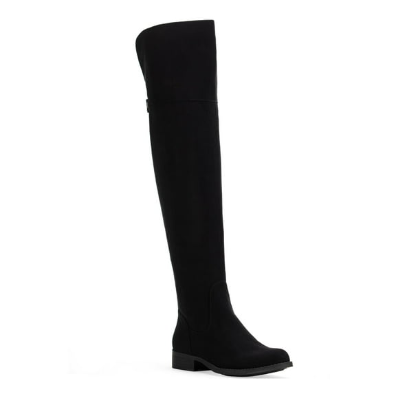 SUN STONE Womens Black Round Toe Block Heel Zip-Up Boots Shoes 5.5