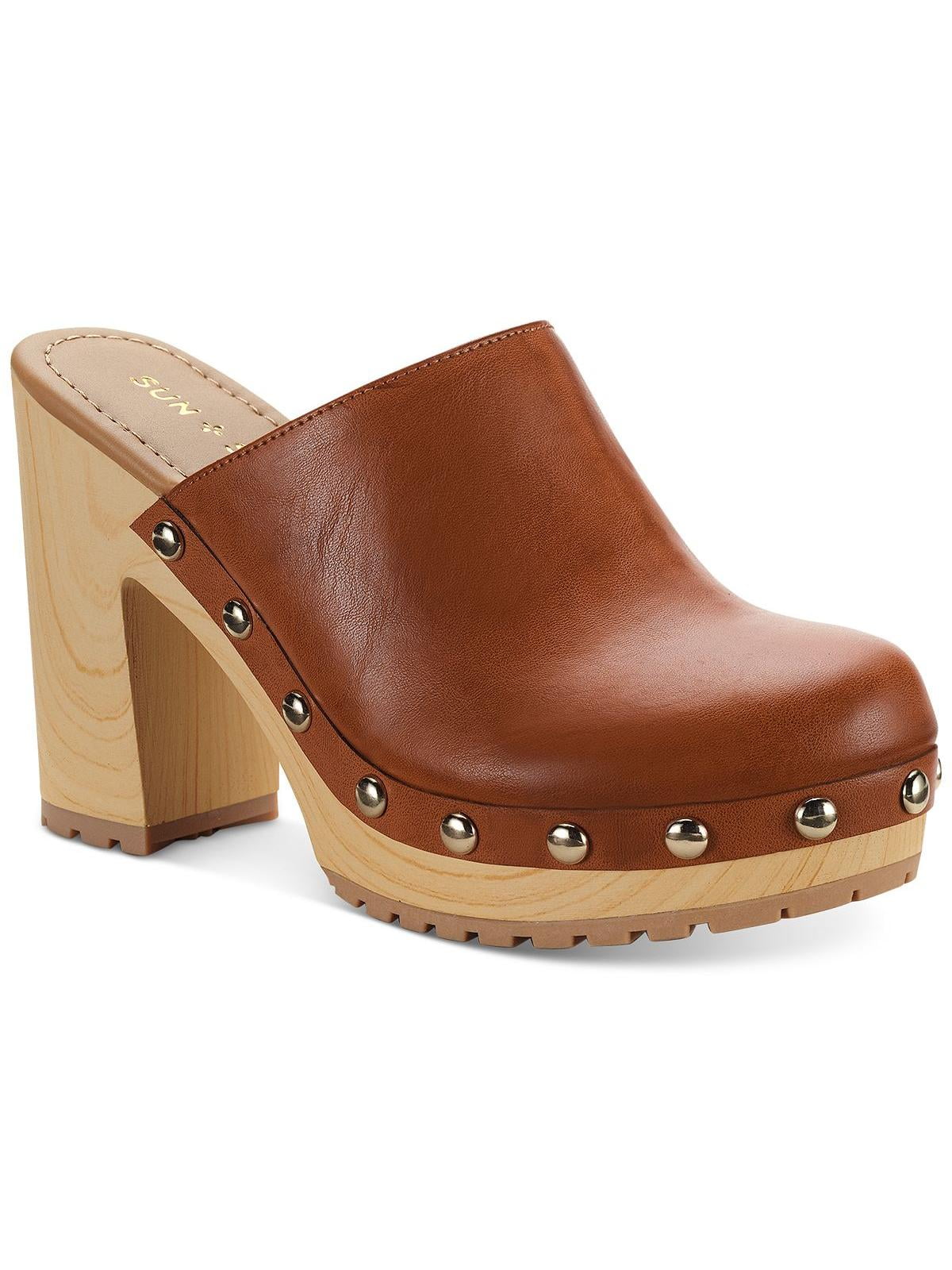 BARETRAPS Womens Brown Form Fitting Scaled Elastic Back Goring Studded Cushioned Madelyn Almond Toe Block Heel Zip-Up Riding Boot M