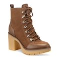 thumbnail image 1 of SUN STONE Womens Brown 1" Platform Lace Up Pull Tab Lug Sole Cushioned Lennonn Casual 7.5 M, 1 of 4