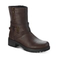 thumbnail image 1 of SUN STONE Womens Brown Buckle Accent Cushioned Stellaa Round Toe Block Heel Zip-Up Riding Boot 9.5 M, 1 of 4