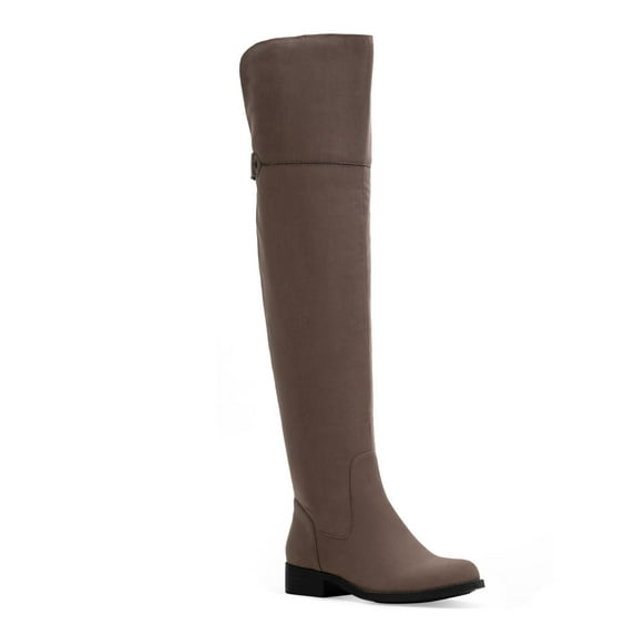 SUN STONE Womens Brown Round Toe Block Heel Zip-Up Boots Shoes 8.5