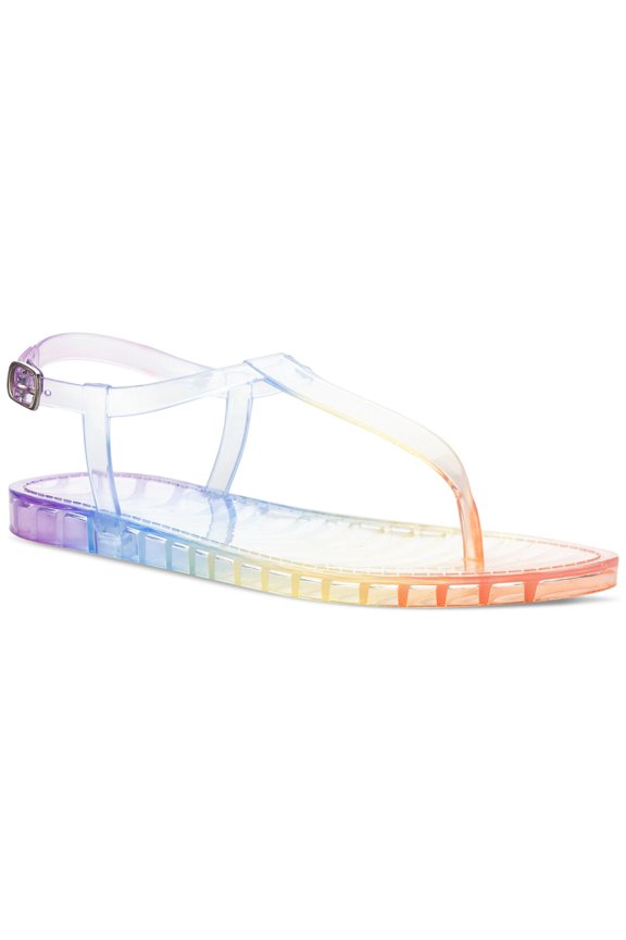 SUN STONE Womens Rainbow Adjustable Kristi Round Toe Buckle Jelly 6 M