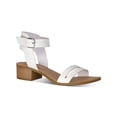 thumbnail image 1 of SUN STONE Womens White Adjustable Strap Cushioned Alecta Round Toe Block Heel Buckle Sandals Shoes 10 M, 1 of 4