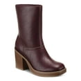 thumbnail image 1 of SUN STONE Womens Wine Burgundy Goring Padded Denverr Square Toe Block Heel Zip-Up Heeled Boots 7 M, 1 of 4
