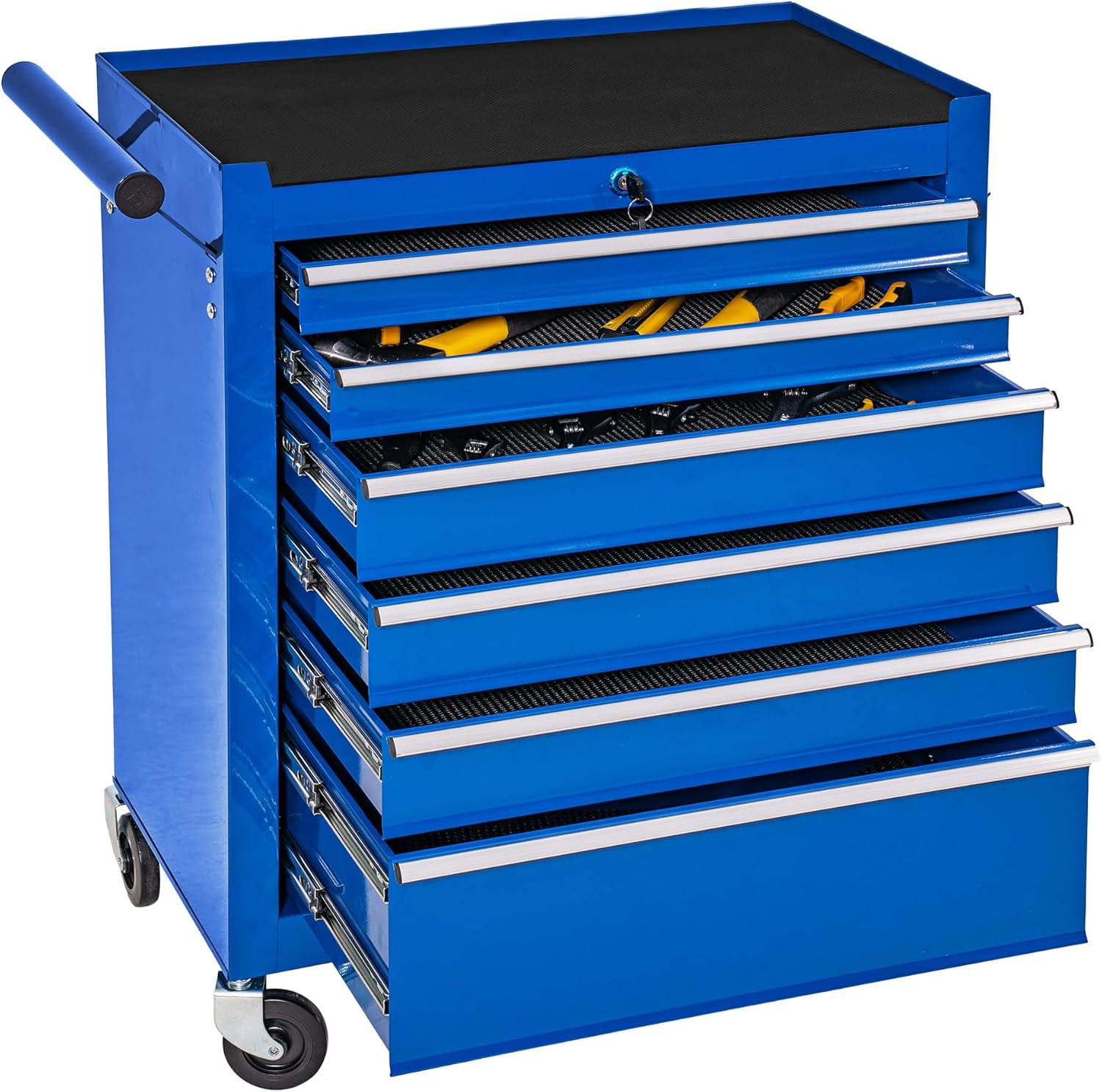 Powanli 5 drawers rolling tool chest with wheels portable rolling tool