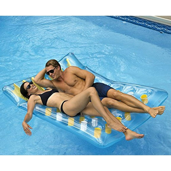 SUN Searcher Saint-Tropez Twin Tanner Inflatable Pool Lounger Mattress, 78-Inch for Two People