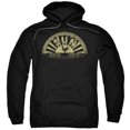 thumbnail image 1 of SUN/TATTERED LOGO-ADULT PULL-OVER HOODIE-BLACK-3X, 1 of 1