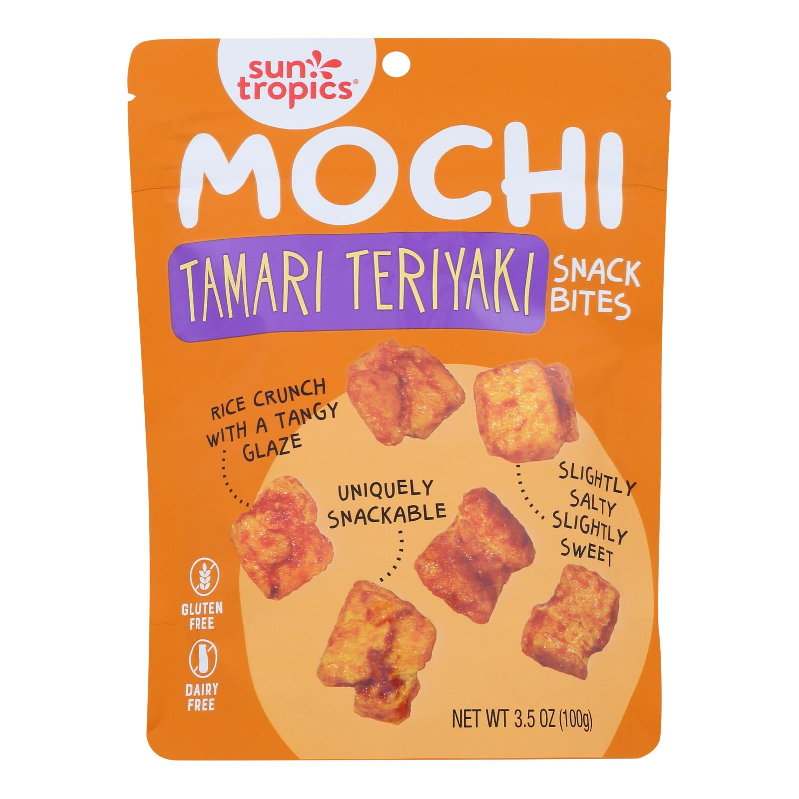 SUN TROPICS - Tamari Soy Sauce Mochi Rice Bites - 3.5 Oz, Case of 12
