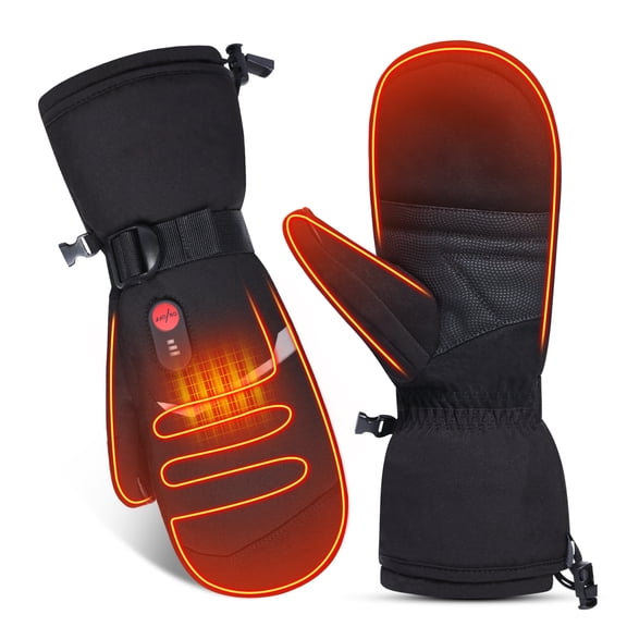 SUN WILL 7.4V Heated Mittens Rechargeable Winter Mittens for Men Women