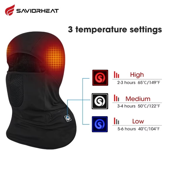 SUN WILL Heated Ski Mask Rechargeable Battery Thermal Balaclava Face Mask for Men Women