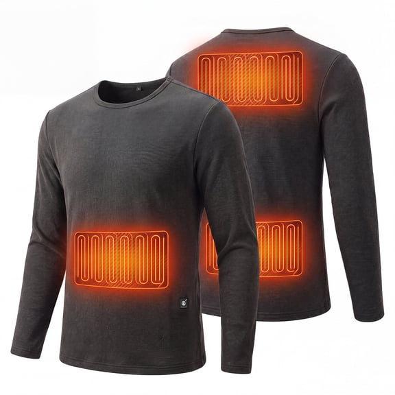 SUN WILL Heated Thermal Underwear for Men, Rechargeable 3‑Zone Heating Base Layer