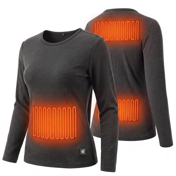 SUN WILL Heated Thermal Underwear for Women, Rechargeable 3‑Zone Heating Base Layer