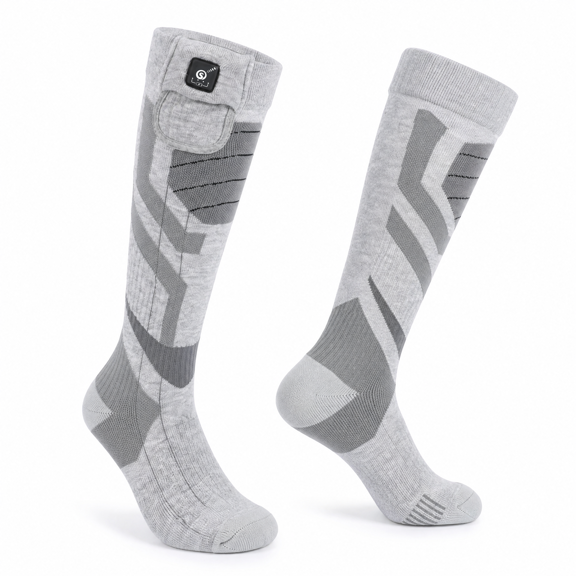 SUN WILL Rechargeable Heated Socks, 7.4V 2200mAh Thermal Warm Socks for Men Women Winter Outdoor Activities