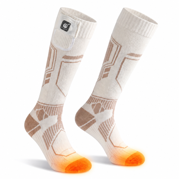 SUN WILL Rechargeable Heated Socks, 7.4V 2200mAh Thermal Warm Socks for Men Women Winter Outdoor Activities