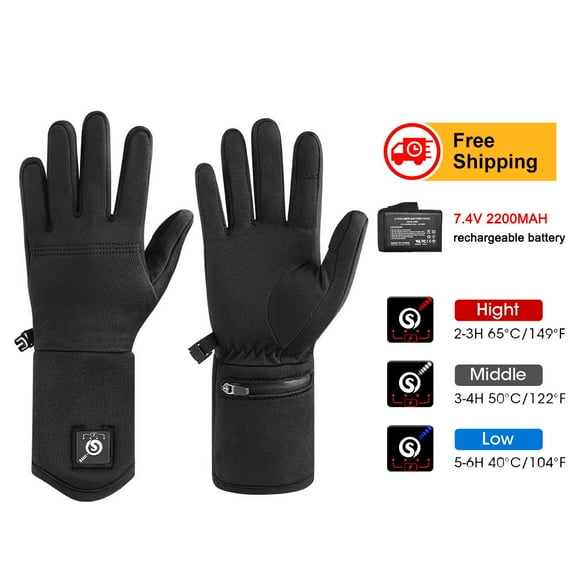 SUN WILL thin electrically heated gloves with touch screen for winter sports and work