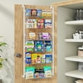 thumbnail image 1 of SUNALLY Over The Door Pantry Organizer, 6-Tier Pantry Organization and Storage, Metal Hanging Spice Rack for Kitchen, Laundry, Bathroom, Back of Door Seasoning Rack 6 Baskets, White, 1 of 7