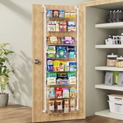 SUNALLY Over The Door Pantry Organizer, 8-Tier Pantry Organization and Storage, Metal Hanging Spice Rack for Kitchen, Laundry, Bathroom, Back of Door Seasoning 