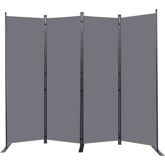 SUNALLY Rolling Room Dividers 6FT 4 Panel, Folding Privacy Screens with Lockable Wheels, 88" W Portable Wall Divider Room Separation for Porch Living Room Dorm Studio Office, Black