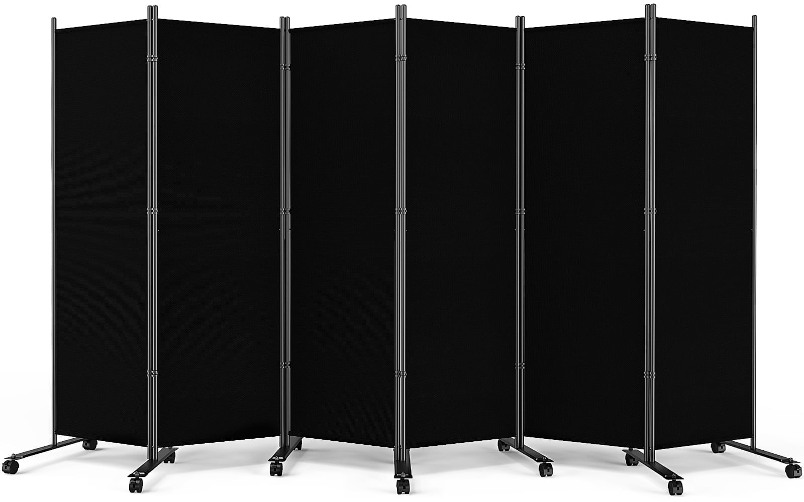 SUNALLY Rolling Room Dividers 6FT 6 Panel, Folding Privacy Screens with ...