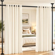 SUNALLY Room Dividers Curtain Rod No Drilling, 4-10ft(H) 28-70inch(W) Adjustable Room Separator for Space Partition, Heavy Duty Floor to Ceiling Tension Rod, Bl