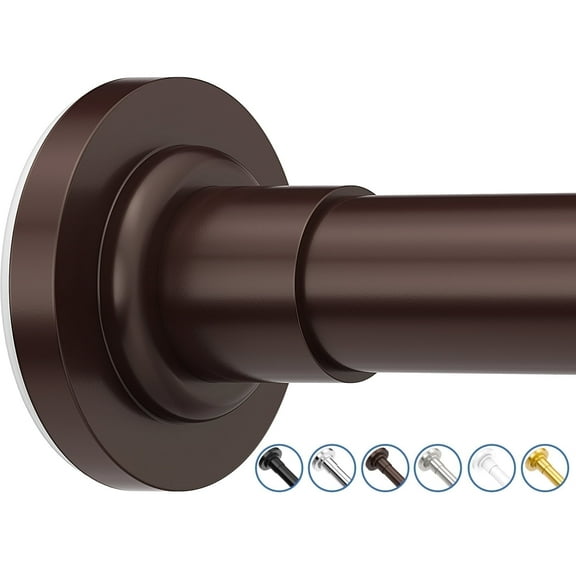 SUNALLY Shower Curtain Rod, Adjustable 32-61 Inch Spring Tension Shower Rods for Bathroom or Window, No Drilling Rustproof Non-Slip Stainless Steel Rod, Bronze