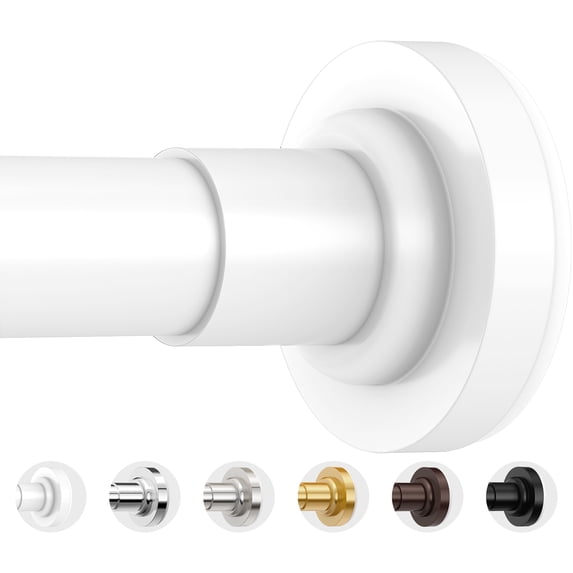 SUNALLY Shower Curtain Rod, Adjustable 32-61 Inch Spring Tension Shower Rods for Bathroom or Window, No Drilling Rustproof Non-Slip Stainless Steel Rod, White