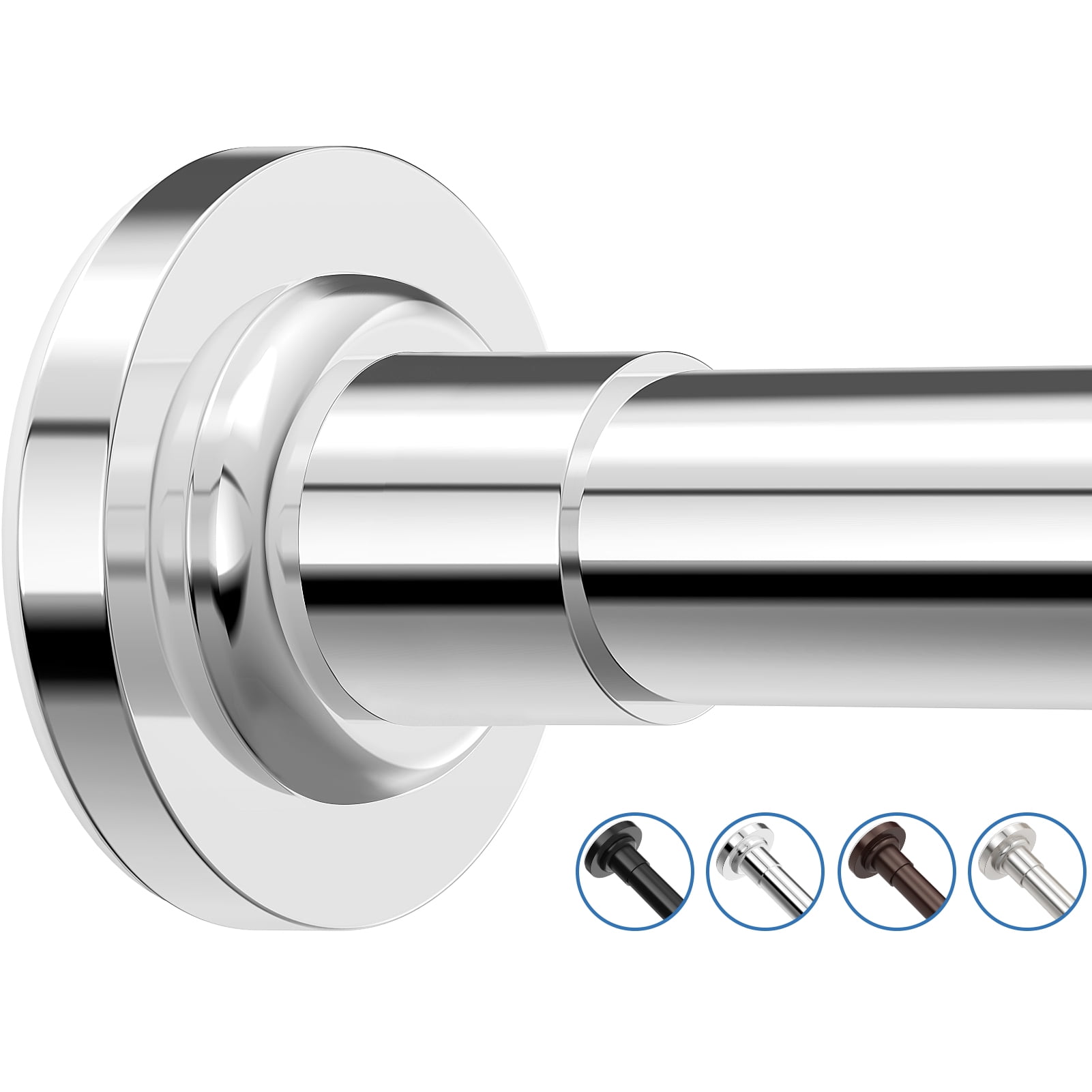 SUNALLY Shower Curtain Rod, Adjustable 32-61 inch Spring Tension ...