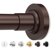 SUNALLY Shower Curtain Rod, Adjustable 32-75 Inch Spring Tension Shower Rods for Bathroom or Window, No Drilling Rustproof Non-Slip Stainless Steel Rod, Bronze