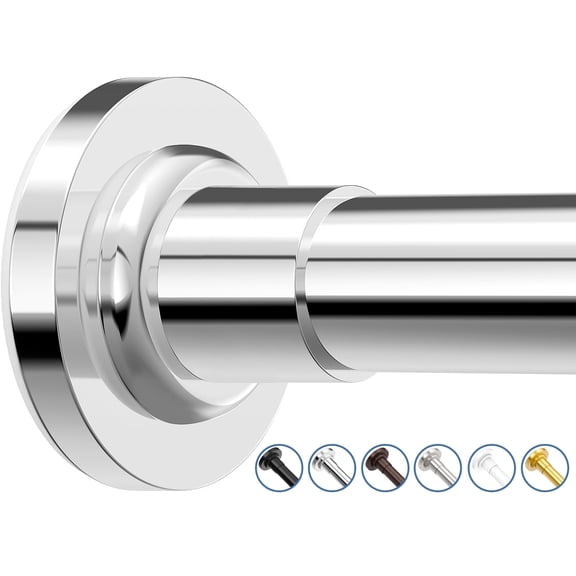 SUNALLY Shower Curtain Rod, Adjustable 32-75 inch Spring Tension Curtain Rods for Bathroom, No Drilling Rustproof Non-Slip Stainless Steel Rod, Chrome