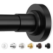 SUNALLY Shower Curtain Rod, Adjustable 32-75 inch Spring Tension Curtain Rods for Bathroom, No Drilling Rustproof Non-Slip Stainless Steel Rod, Black