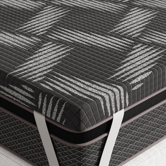 3 Inch Firm Mattress Topper Queen Size, Memory Foam Bed Topper with Soft & Firm Options for Back Pain Relief, Mattress Topper with 2-Sided Cover, Ergonomic 5-Zone Design, CertiPUR Certified