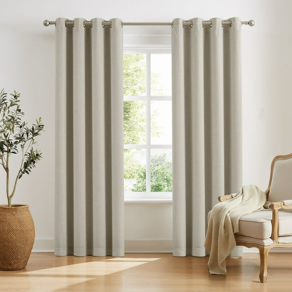 SUNBARRIER™ I-SNAP™ Blackout Grommeted Panel Pair with removable liner by TRU-BARRIER WINDOW SOLUTIONS™ Birch 52x63 Grommet Panel Pair, All Season, Adult Size, OEKO-TEX Certified