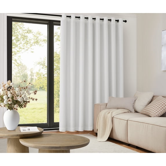 SUNBARRIER™ I-SNAP™ Blackout Grommeted Patio Door Panel with removable liner by TRU-BARRIER WINDOW SOLUTIONS - White 100x84, All Season, Adult Size, OEKO-TEX Certified
