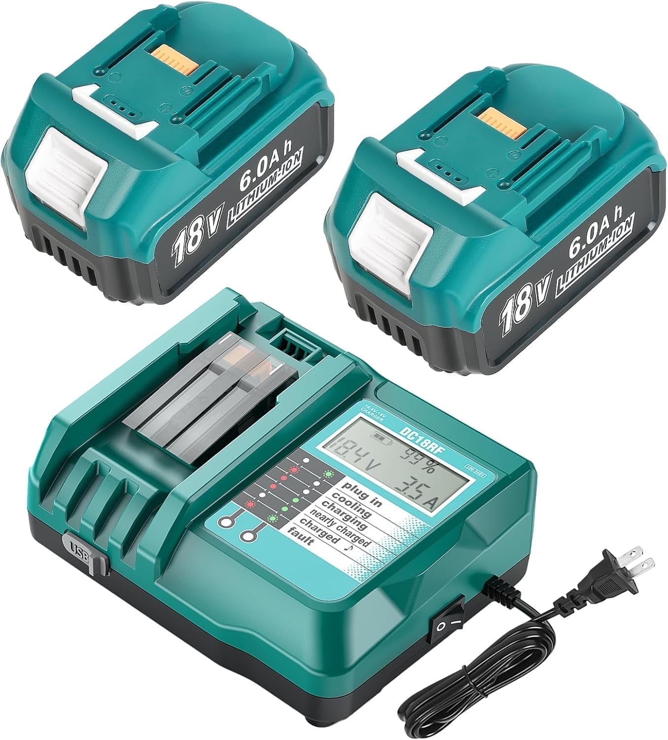 Sunbat SUNBAT 18V 6.0Ah Battery with Charger for LXT Li-ion - Walmart.com