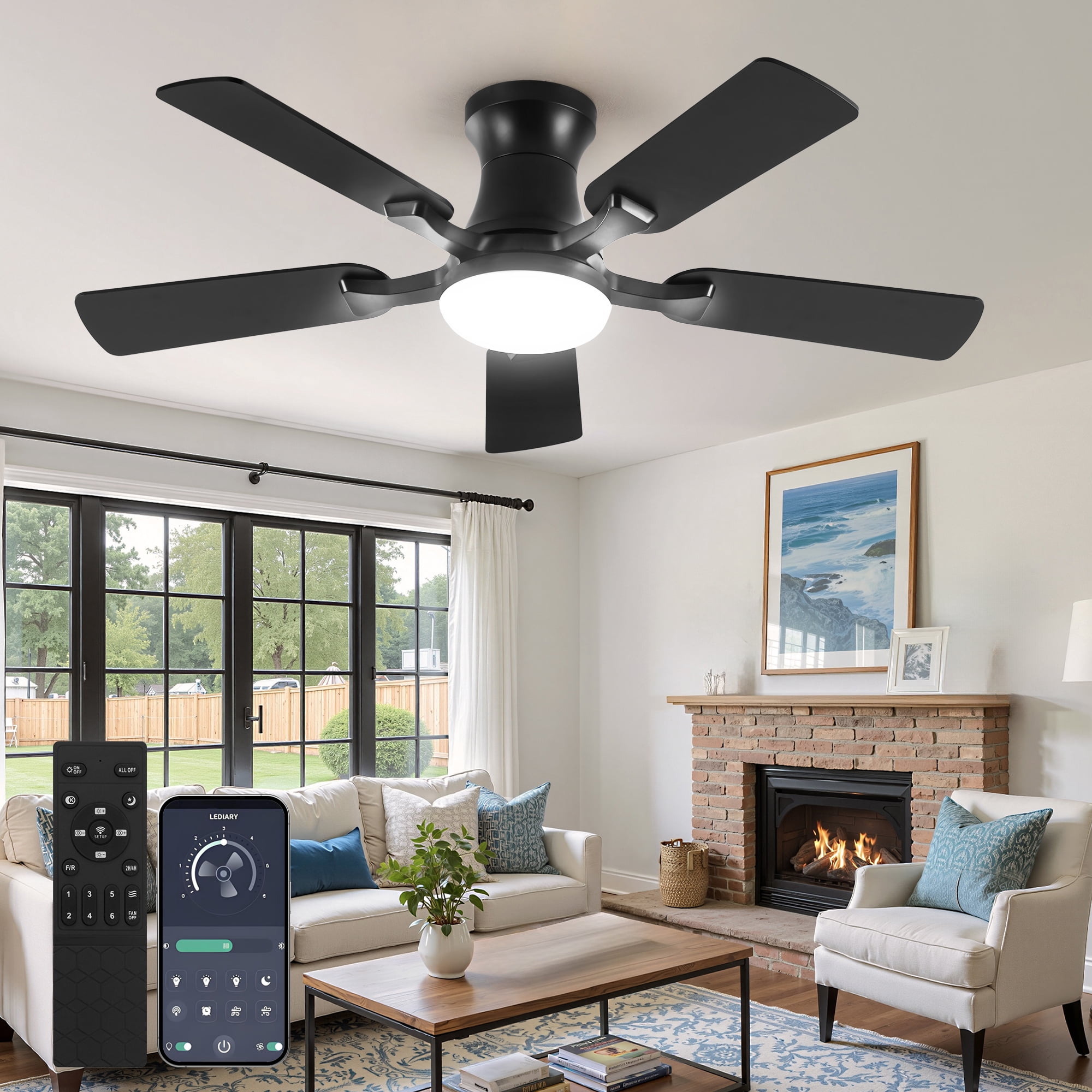 Harbor Breeze Macon Bay 62-Inches Brushed Nickel with Driftwood
