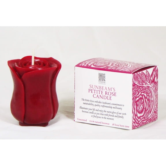 SUNBEAM CANDLES Petite Rose Beeswax Candle, 1 EA