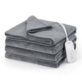 thumbnail image 1 of Sunbeam Electric Heated Bed Blanket Grey Soft Microplush 12 Heat Settings Full 84 x 72, 1 of 11