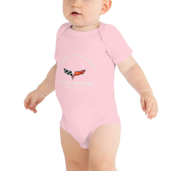 SUNBELTGIFTS C6 Corvette Baby short sleeve snap bottom One Piece, perfect for the youngest fanBaby short sleeve one piece