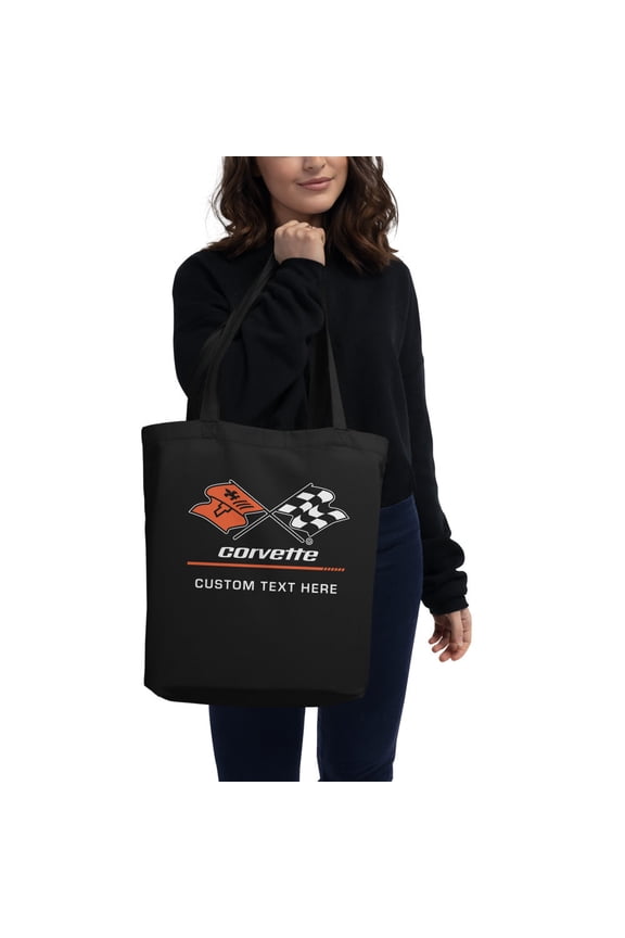 SUNBELTGIFTS Corvette C3 Personalized Racing Flag Logo Eco Tote Bag