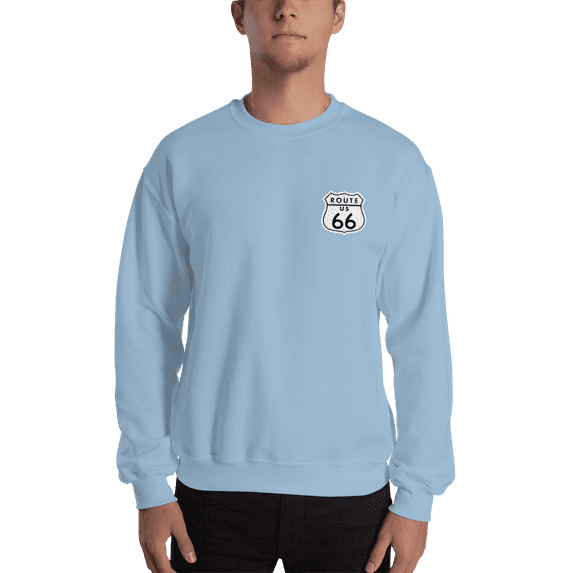 SUNBELTGIFTS Route 66 Personalized Unisex Sweatshirt Using a "License Plate" Placeholder For Personalization