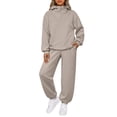 thumbnail image 1 of SUNBS 2 Piece Outfit for Women Lounge Sets Hooded Half-Zip Sweatshirt Jogger Sweatpants Workout Sweatsuit, 1 of 9