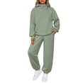 thumbnail image 1 of SUNBS 2 Piece Outfit for Women Lounge Sets Hooded Half-Zip Sweatshirt Jogger Sweatpants Workout Sweatsuit, 1 of 9