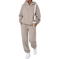 thumbnail image 1 of SUNBS 2 Piece Outfit for Women Lounge Sets Hooded Half-Zip Sweatshirt Jogger Sweatpants Workout Sweatsuit, 1 of 9