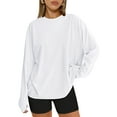 thumbnail image 1 of SUNBS 2 Piece Lounge Set for Women Oversized Long Sleeve T Shirt Matching Cotton Biker Shorts Fall Winter Clothing, Sizes S-3XL, 1 of 8