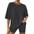 thumbnail image 1 of SUNBS 2 Piece Outfit for Women Lounge Sets Oversized Tshirts Matching Biker Short Summer Clothing, Sizes S-2XL, 1 of 7