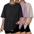 thumbnail image 1 of SUNBS 3 Packs Plus Size Womens Tops Workout T Shirts Short Sleeve Spring Tee Summer Clothes,Sizes S-3XL, 1 of 7