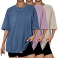 thumbnail image 1 of SUNBS 3 Packs Plus Size Womens Tops Workout T Shirts Short Sleeve Spring Tee Summer Clothes,Sizes S-3XL, 1 of 7