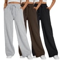 thumbnail image 1 of SUNBS 3 Packs Wide Leg Sweatpants Womens Cargo Pants Baggy Lounge Casual Pants Drawstring Sweat Pants with Pockets, 1 of 1