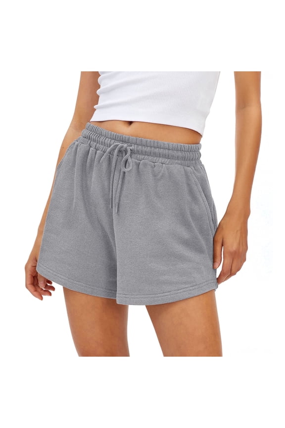 Athletic Shorts for Women Running Gym Workout Summer Cotton Sweat Shorts with Pockets Hiking Casual Clothes